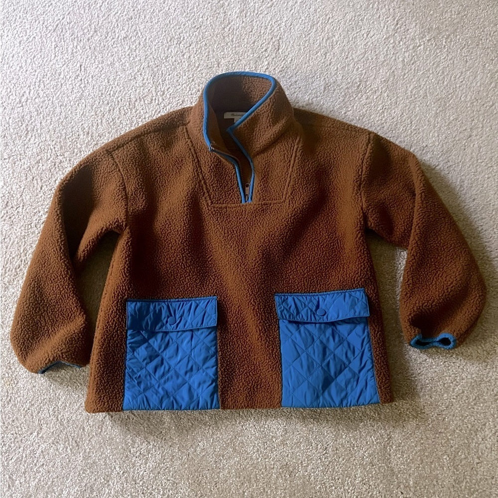 Madewell Popover Fleece Quarter Zip Jacket | XS
